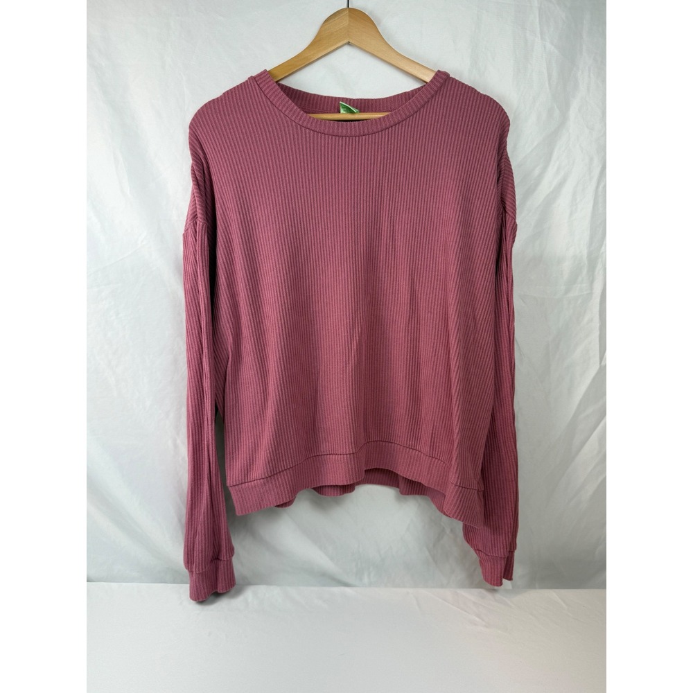 Honeydew Size L Mauve Pink Ribbed Knit Long Sleeve Lounge‎ Top